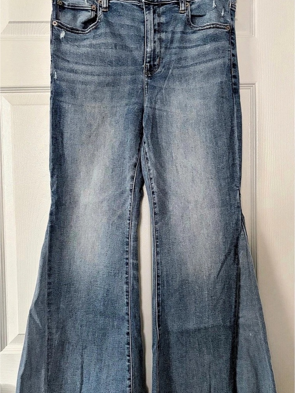 American Eagle Wide Leg Festival Flare Jeans Blue Waist 14